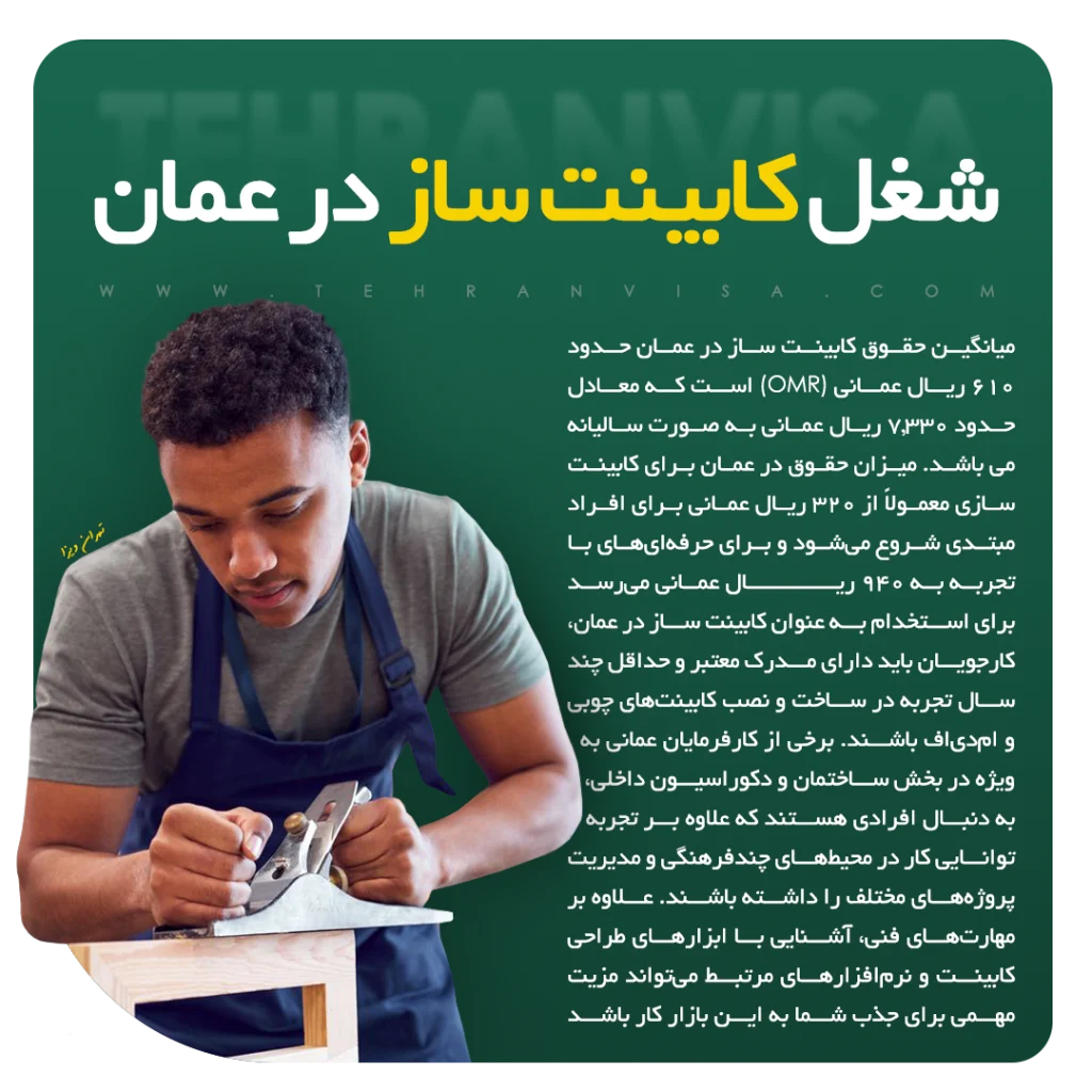 حقوق شغل کابینت ساز در عمان